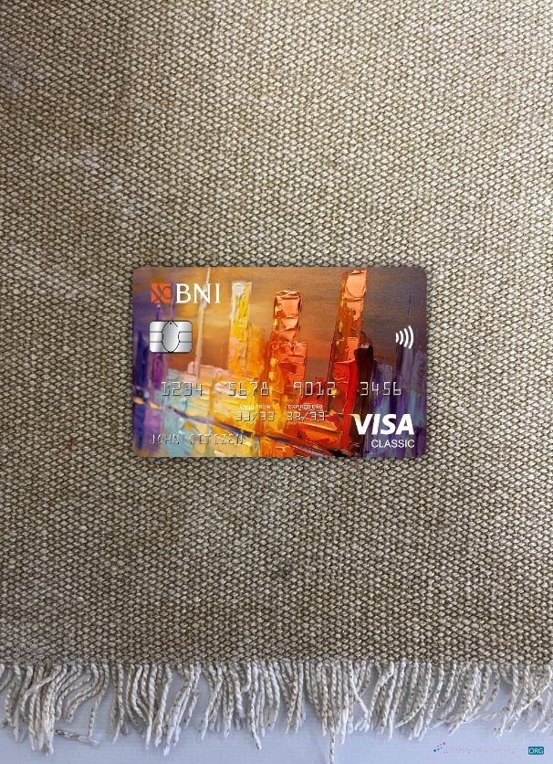 Download Indonesia bank Negara indonesia (BNI) visa classic card photolook front Photoshop template